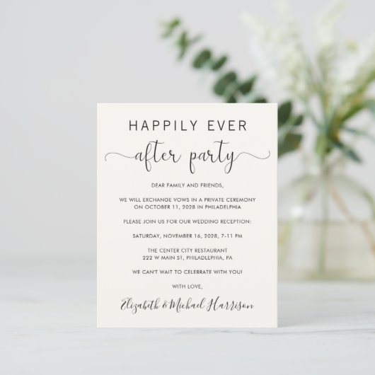 Papier Budget QR Code Cream Mariage Réception Invitation (Debout devant)