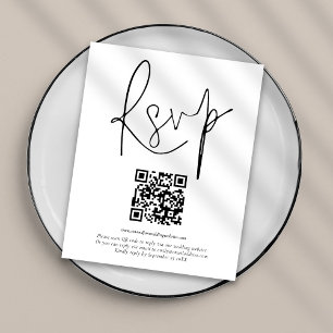 Papier Budget QR Code de mariage de script RSVP