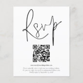 Papier Budget QR Code de mariage de script RSVP (Devant)