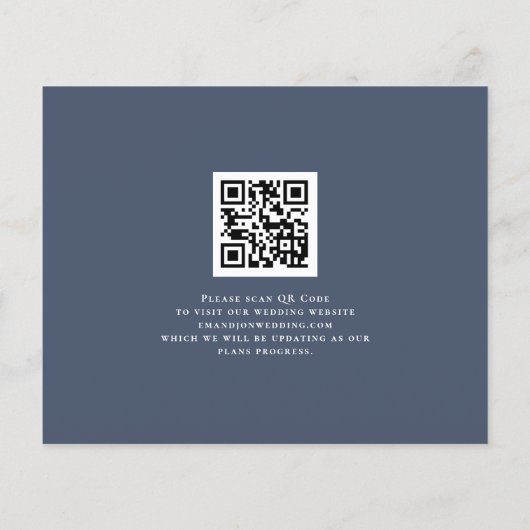 Papier Budget QR Code Décidé sur Forever Navy Save Date (Dos)