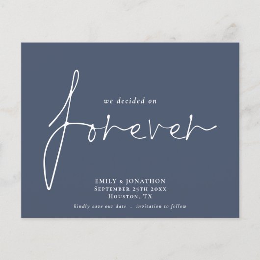 Papier Budget QR Code Décidé sur Forever Navy Save Date (Devant)