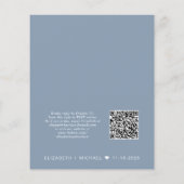 Papier Budget QR Code Dusty Blue Wedding Invitation de ré (Dos)