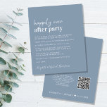 Papier Budget QR Code Dusty Blue Wedding Invitation de ré<br><div class="desc">Faire-part de mariage bleu poussiéreux et simple, bon marché, et invitation à la réception. L'avant présente "Happily Ever After Party" dans un mélange d'un script blanc contemporain et d'une typographie blanche moderne audacieuse. Personnalisez votre faire-part et votre invitation et ajoutez vos noms dans un script de type signature. Au contraire,...</div>