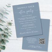 Papier Budget QR Code Dusty Blue Wedding Invitation de ré