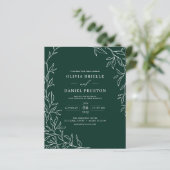 Papier Budget QR Code Emerald Faire-part de mariage vert (Debout devant)