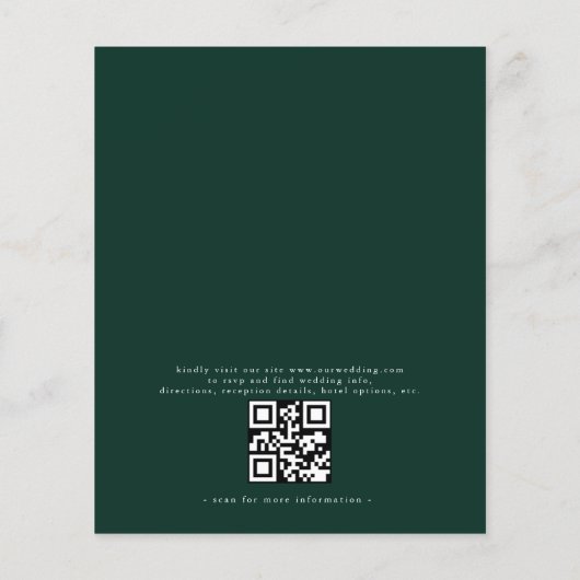 Papier Budget QR Code Emerald Faire-part de mariage vert (Dos)