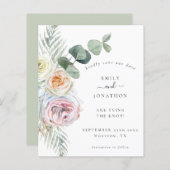 Papier Budget QR code Eucalyptus Floral Mariage Date de s (Devant / Derrière)