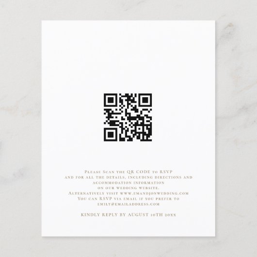 Papier Budget QR Code Eucalyptus Gold Faire-part de maria (Dos)
