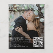 Papier Budget QR CODE eucalyptus photo faire-part de mari (Dos)