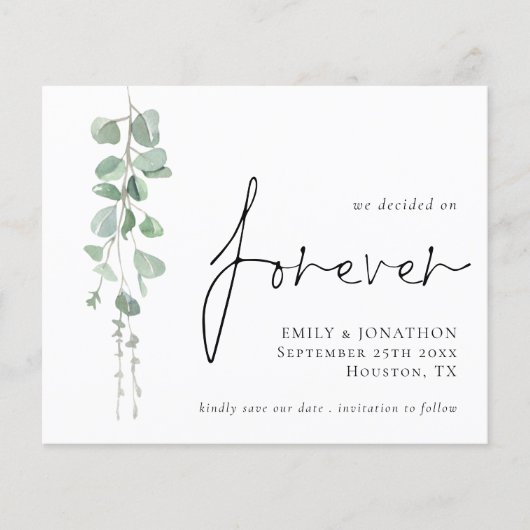Papier Budget QR Code Eucalyptus Pour Toujours Enregistre (Devant)