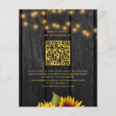 Papier Budget QR code faire-part de mariage de tournesol (Dos)
