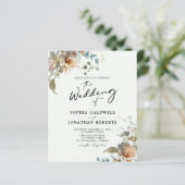 Papier Budget QR Code Floral Calligraphie Mariage Invitat (Debout devant)
