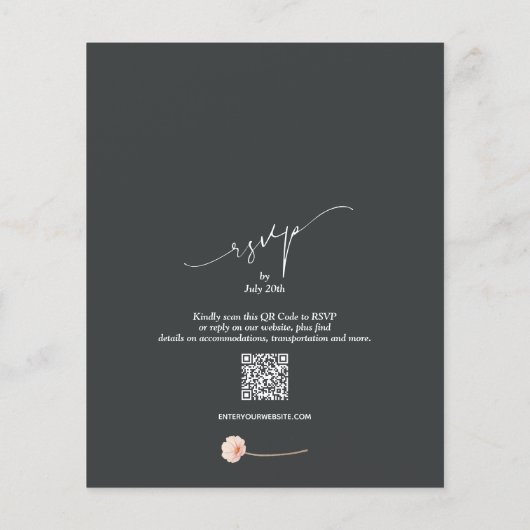 Papier Budget QR Code Floral Mariages Invitations (Dos)