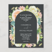 Papier Budget QR Code Floral Mariages Invitations (Devant)