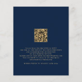 Papier Budget QR Code Gold Marine Faire-part de mariage (Dos)