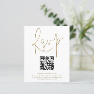 Papier Budget QR Code Gold Script Wedding RSVP