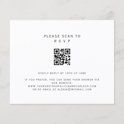 Papier Budget QR CODE invitation de mariage rustique et é (Dos)