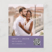 Papier Budget QR Code Lavender Purple Faire-part de maria (Dos)
