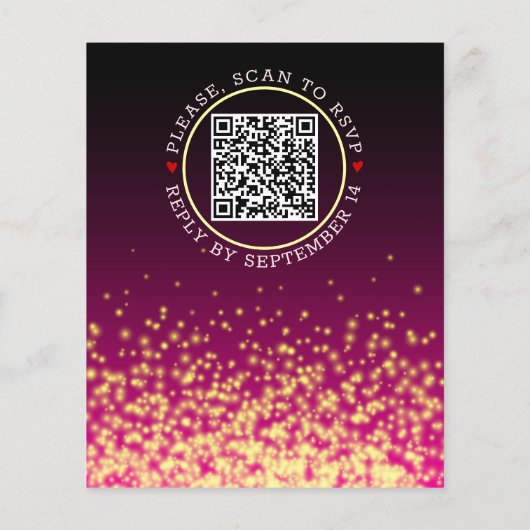 Papier BUDGET QR code Lights burgundy faire-part de maria (Dos)