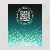 Papier BUDGET QR code Lights turquoise bleu faire-part de (Dos)