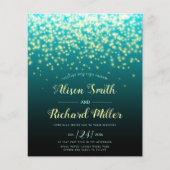 Papier BUDGET QR code Lights turquoise bleu faire-part de (Devant)