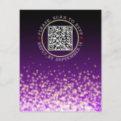 Papier BUDGET QR code Lights violet faire-part de mariage (Dos)