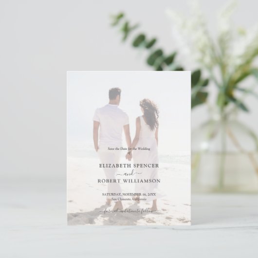 Papier Budget QR Code Mariage photo Enregistrer la date (Debout devant)