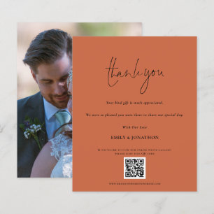 Papier Budget QR Code Mariage Photo Terracotta Merci