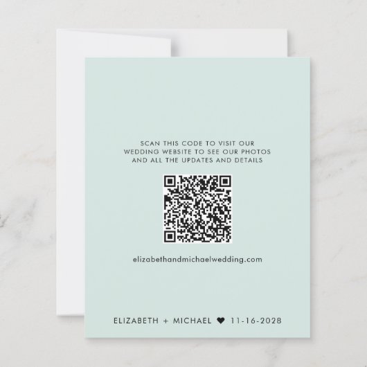 Papier Budget QR Code Mariage Réception Enregistrer la da (Dos)