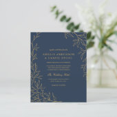 Papier Budget QR Code Marine Blue Gold Faire-part de mari (Debout devant)