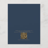 Papier Budget QR Code Marine Blue Gold Faire-part de mari (Dos)