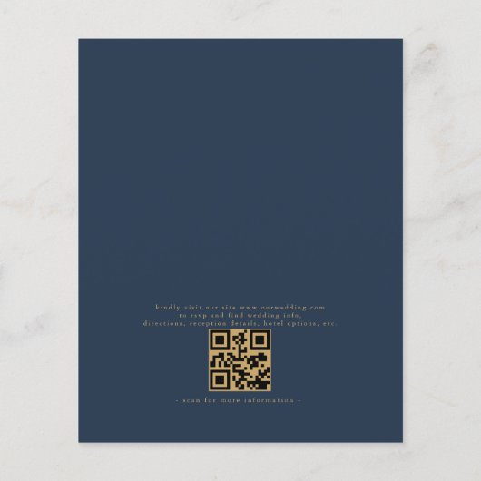 Papier Budget QR Code Marine Blue Gold Faire-part de mari (Dos)