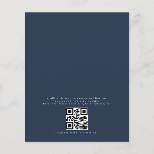 Papier Budget QR Code Marine Faire-part de mariage bleu m (Dos)