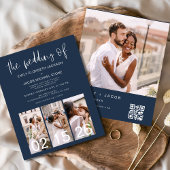 Papier Budget QR Code Marine Faire-part de mariage bleu m