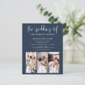 Papier Budget QR Code Marine Faire-part de mariage bleu m (Debout devant)