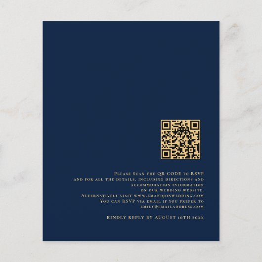 Papier Budget QR Code Marine Faire-part de mariage de scr (Dos)