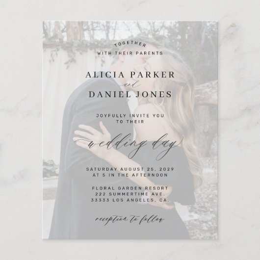 Papier Budget QR CODE moderne photo faire-part de mariage (Devant)