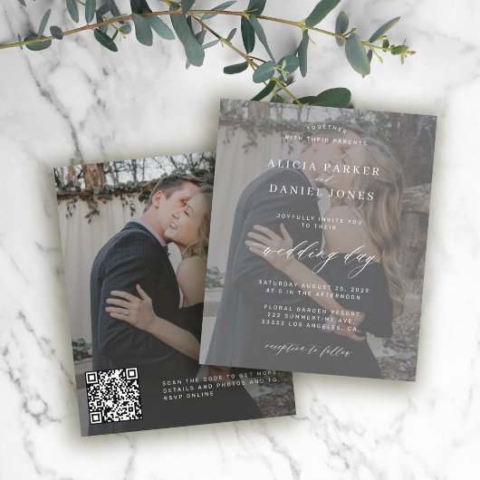 Papier Budget QR CODE moderne photo faire-part de mariage