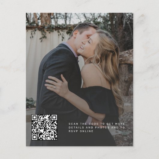 Papier Budget QR CODE moderne photo faire-part de mariage (Dos)
