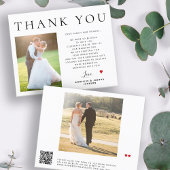 Papier Budget QR CODE moderne photo mariage merci