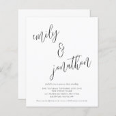 Papier Budget QR Code Moderne Script Mariage Invitation (Devant / Derrière)