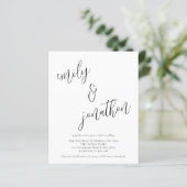 Papier Budget QR Code Moderne Script Mariage Invitation (Debout devant)