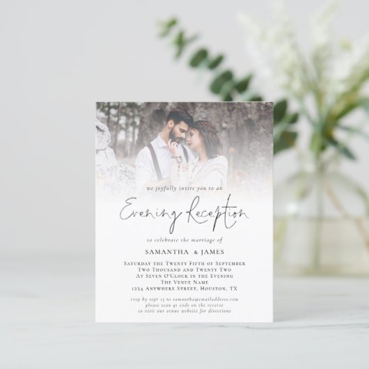 Papier Budget QR Code Photo Mariage de réception du soir (Debout devant)
