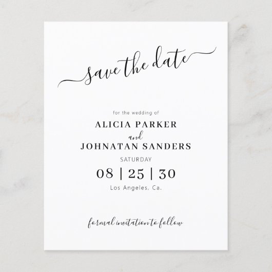 Papier Budget QR code photo mariage élégant enregistrer l (Devant)