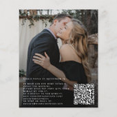 Papier Budget QR code photo mariage élégant Invitation (Dos)