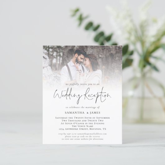 Papier Budget QR Code Photo Mariage Réception Invitation (Debout devant)
