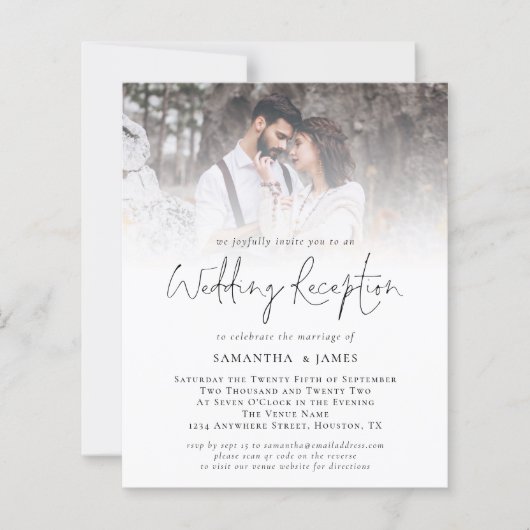 Papier Budget QR Code Photo Mariage Réception Invitation (Devant)