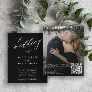 Papier Budget QR code photo moderne faire-part de mariage