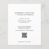 Papier Budget QR CODE photo moderne mariage enregistrer l (Dos)