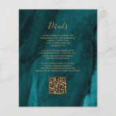 Papier Budget QR Code Purple Gold Turquoise Agate Mariage (Dos)